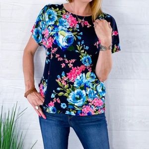 Heimish USA Women’s Black Floral Top